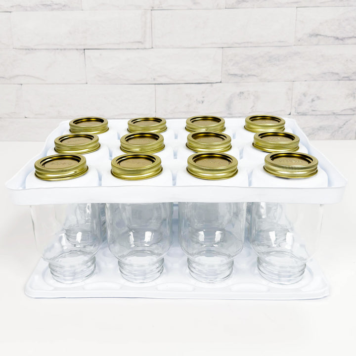 Regular Mouth Pint Canning Jars - 12 Pack - Includes Lids & Bands