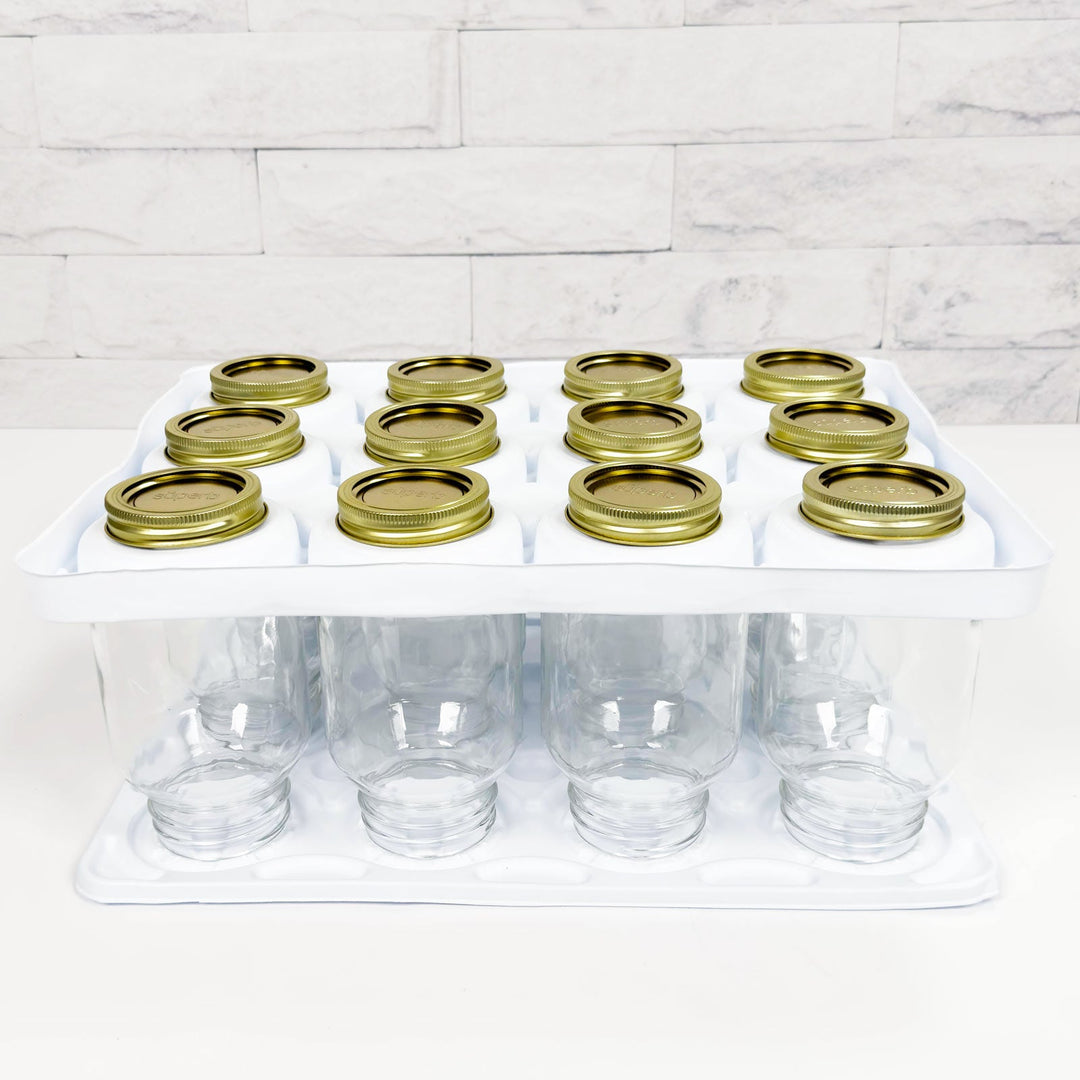 Regular Mouth Quart Canning Jars - 12 Pack - Includes Lids & Bands